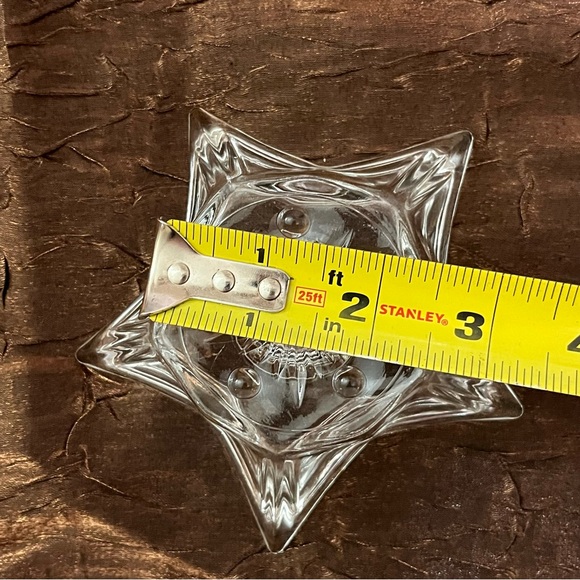 Crystal 5 point star tapered candlestick candleholders lay flat elegant 1’x5’ - Picture 5 of 10